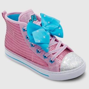 New JoJo Siwa Kids Girls Pink Sequined High Top Shoes Sneakers